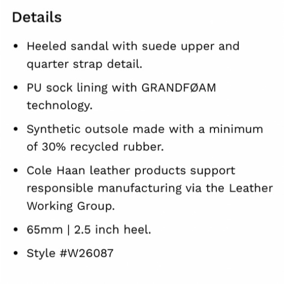 NWT Cole Haan Women's Size 5 Josie Block Heel Sandal - Picture 7 of 7